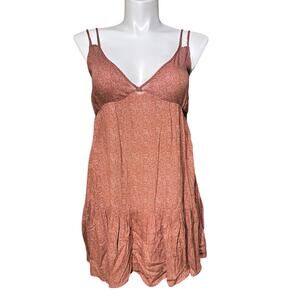 O’Neill Women’s Medium Rust Floral Boho Mini Dress Spaghetti Strap V-Neck